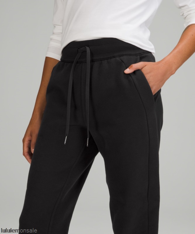 Lululemon Damen DELULU245 | Schwarz Scuba High-rise Jogginghose Aus Fransenfrottee